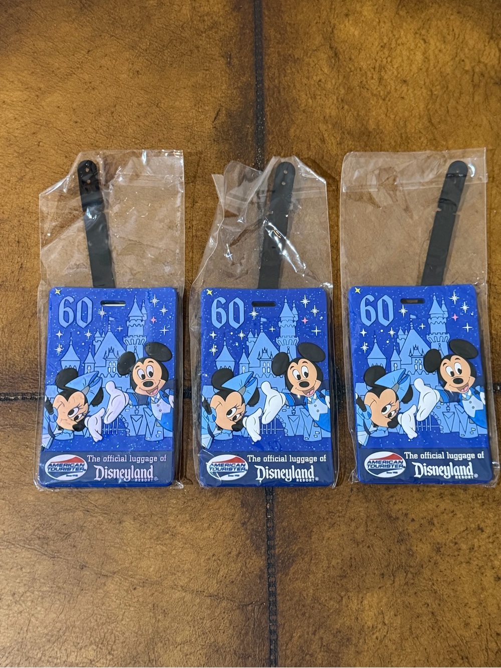 NEW Disneyland Resort American Tourister 60th Anniversary Set of 3 Luggage Tags